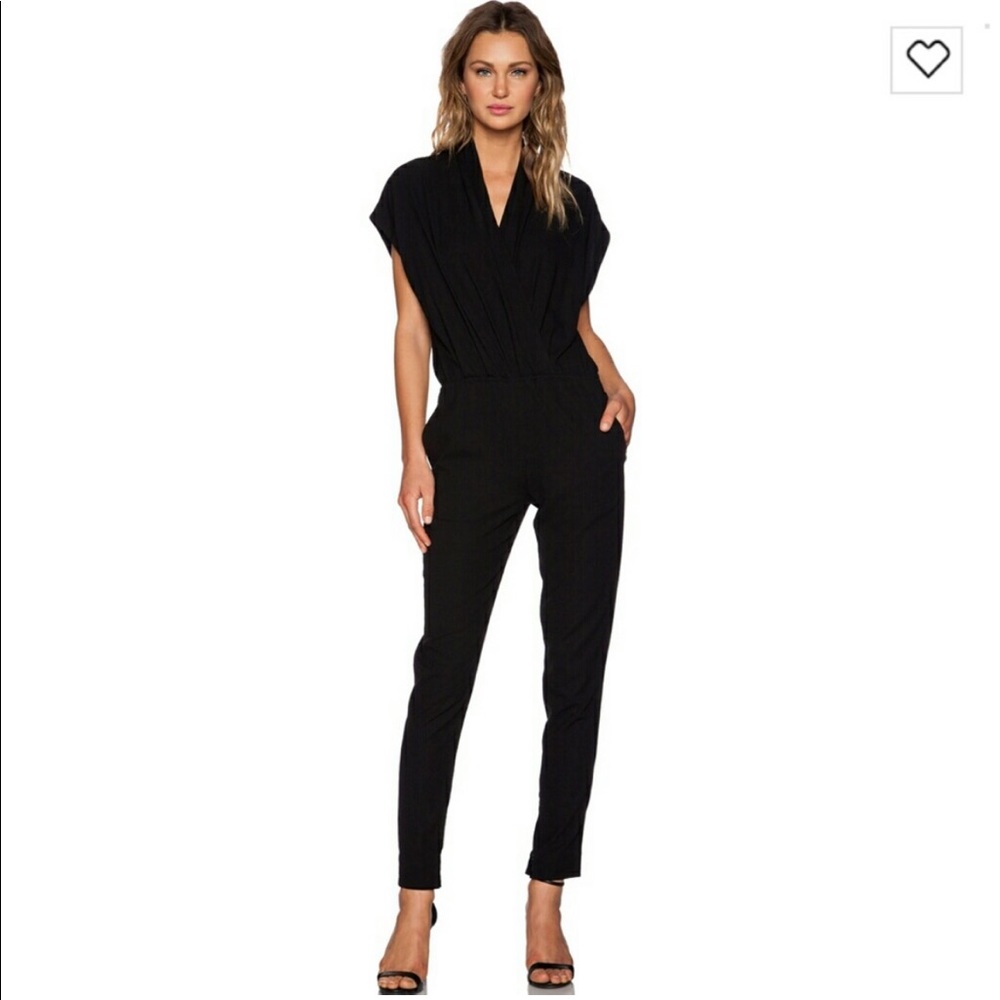 L’AGENCE Cross Over Front Jumpsuit in Black Size 4